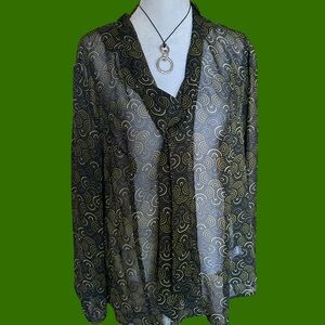 Apt 9 y2k Lightweight long sleeve blouse with tie in front